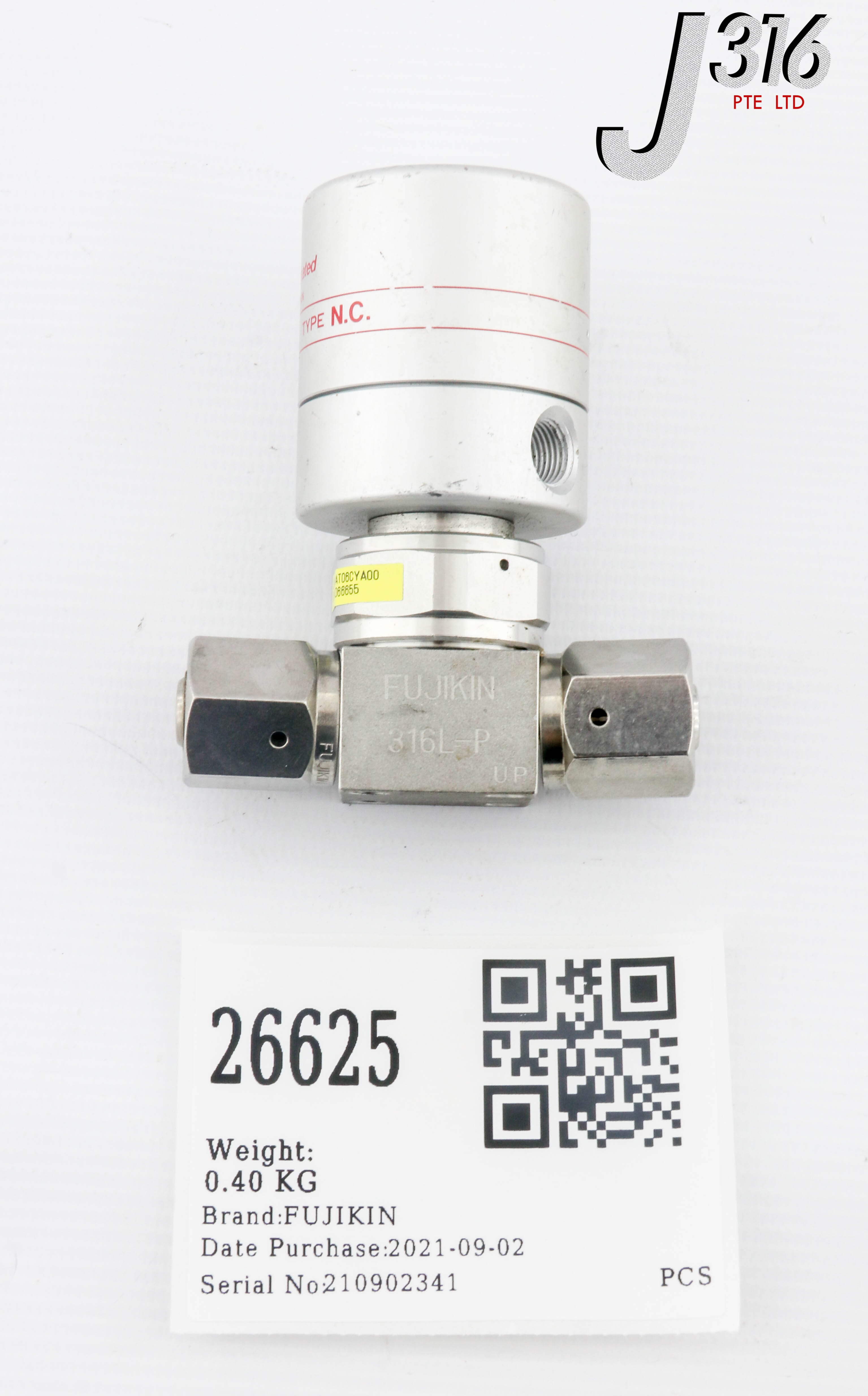 Summer　SALE　⑦ 26625 FUJIKIN DIAPHRAGM VALVE, TYPE N.C., O.P. 0.34~0.49MPA 066655
